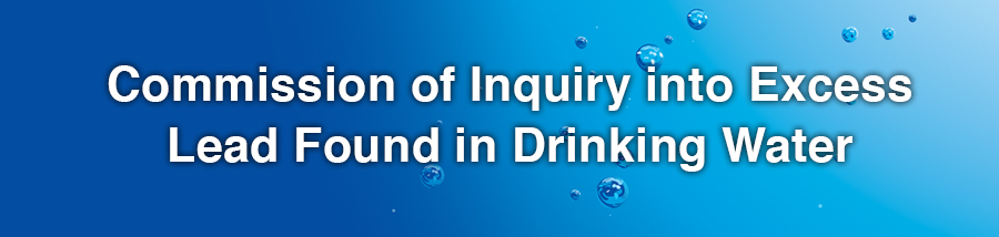 Homepage of Commission of Inquiry into Excess Lead Found in Drinking Water